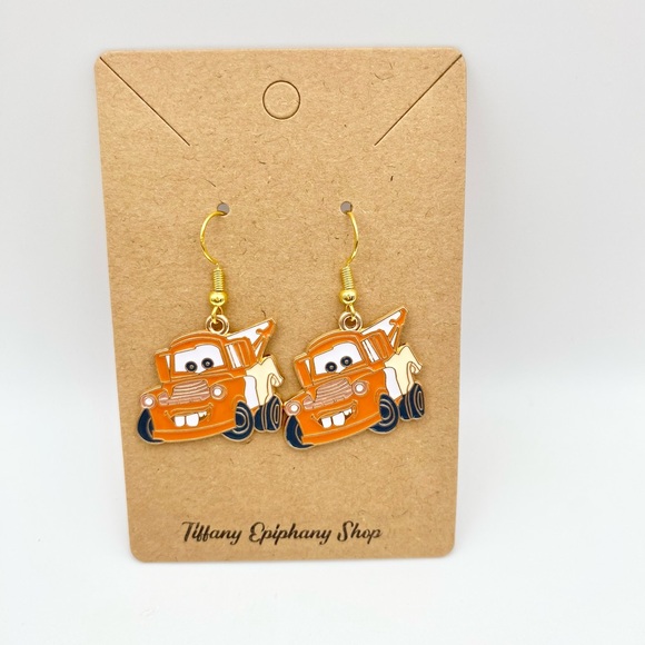 Jewelry - Pixar inspired Lightning McQueen and Mater earrings from Cars NWT